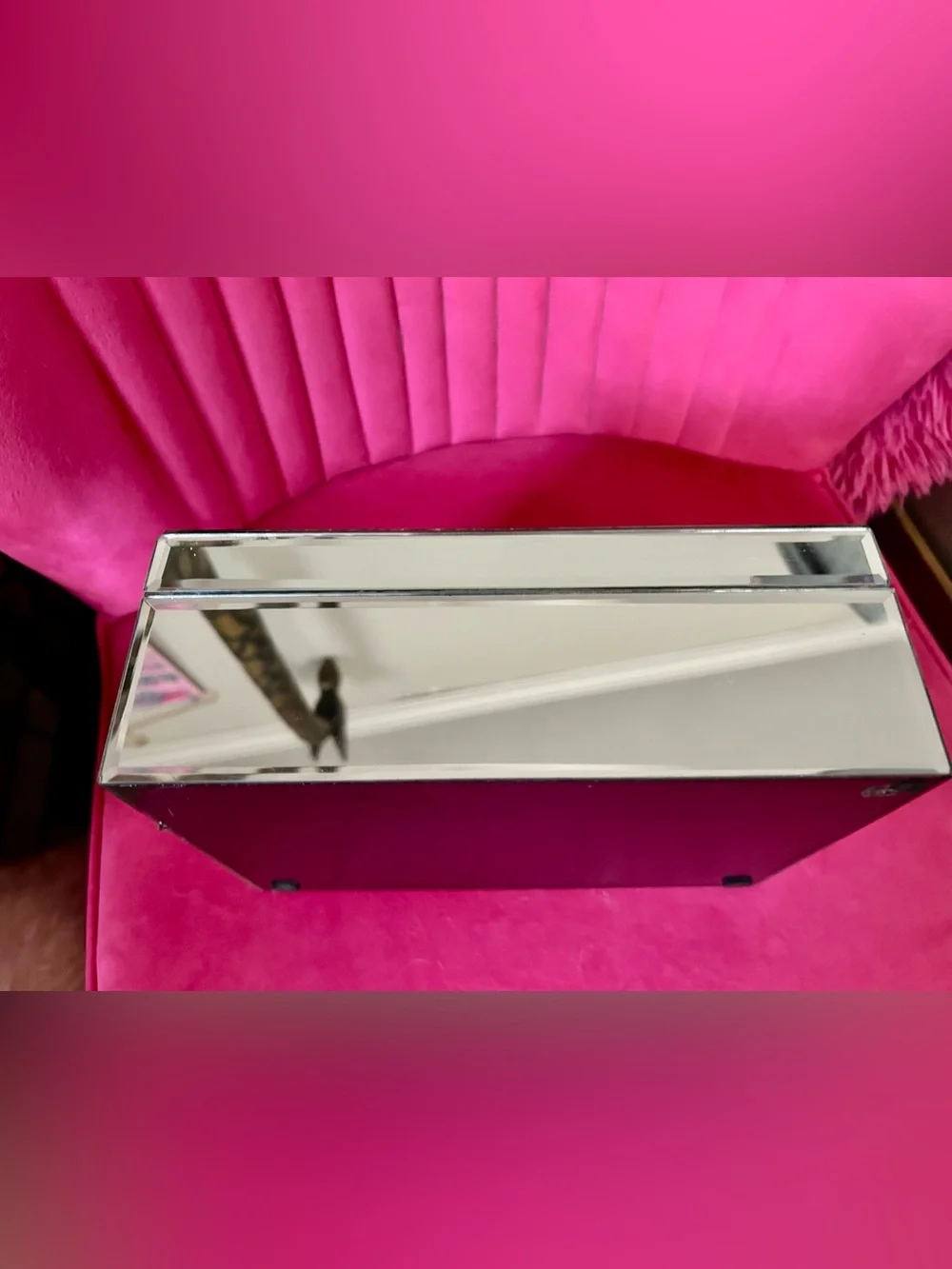Pier 1 Mirrored Jewelry Tray with Clear Crystal Accents